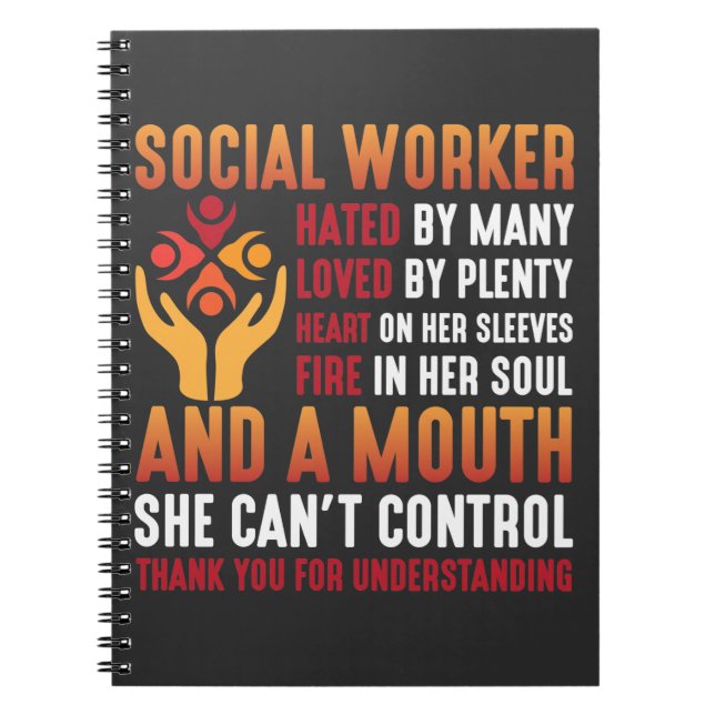 Social Worker Woman Educator Social Working Girl Notebook (Front)