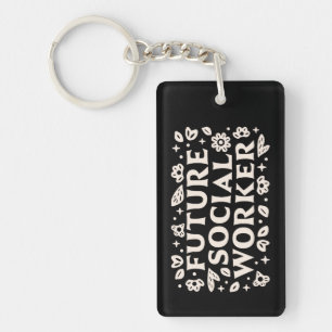 Social worker work student keychain