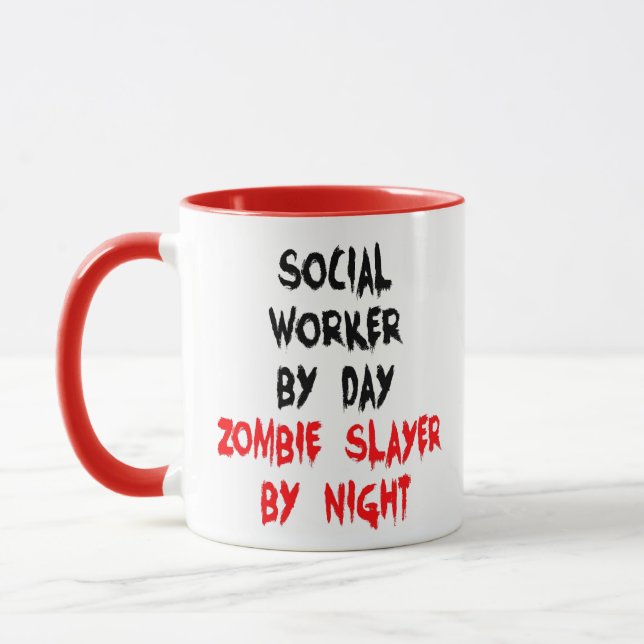 Social Worker Zombie Joke Mug (Left)