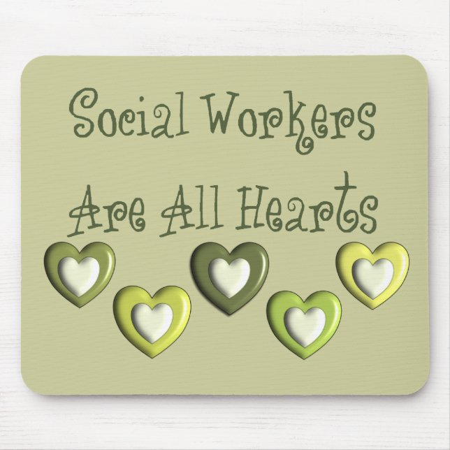 Social Workers Are All Hearts Gifts Mouse Pad (Front)