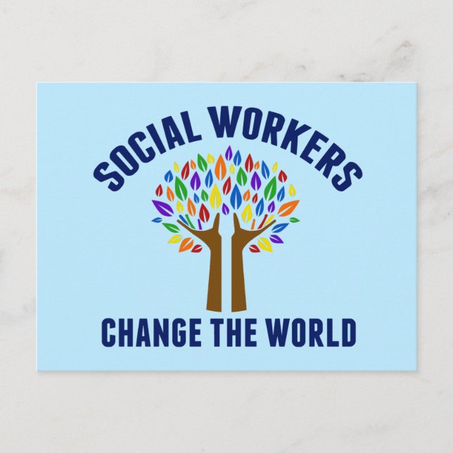 Social Workers Change the World Inspirational Postcard (Front)