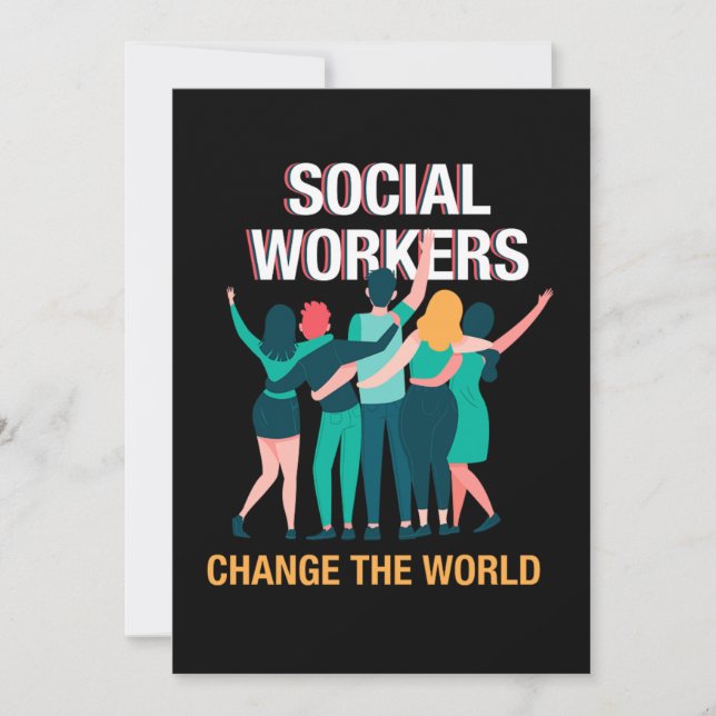 Social Workers Change The World Social Care Gift Invitation (Front)