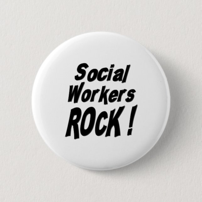 Social Workers Rock! Button (Front)