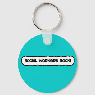 Social Workers Rock! Keychain
