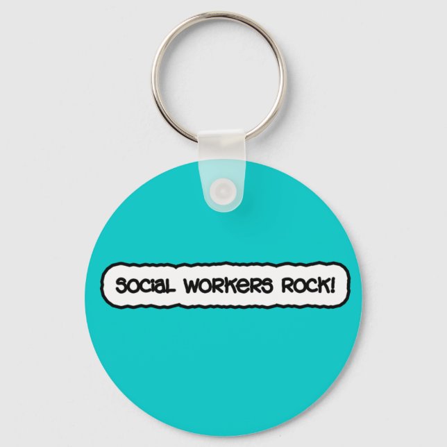 Social Workers Rock! Keychain (Front)