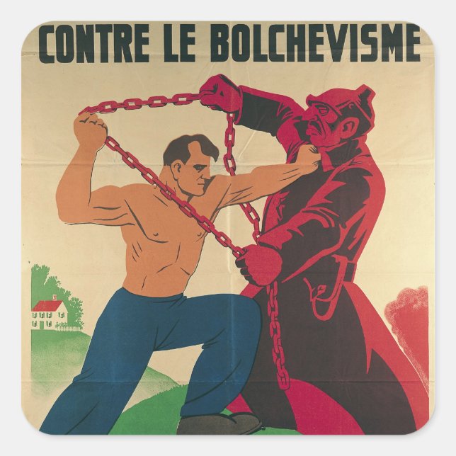 Socialism Against Bolshevism for a Free Square Sticker (Front)