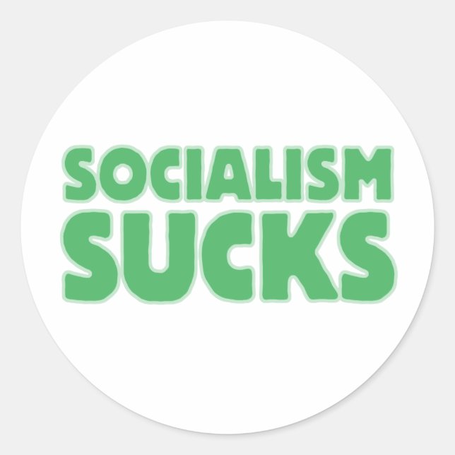 Socialism Sucks Classic Round Sticker (Front)