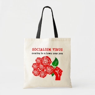 Socialism virus tote bag