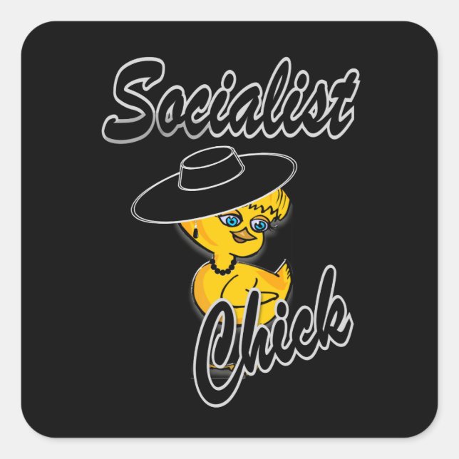 Socialist Chick #4 Square Sticker (Front)
