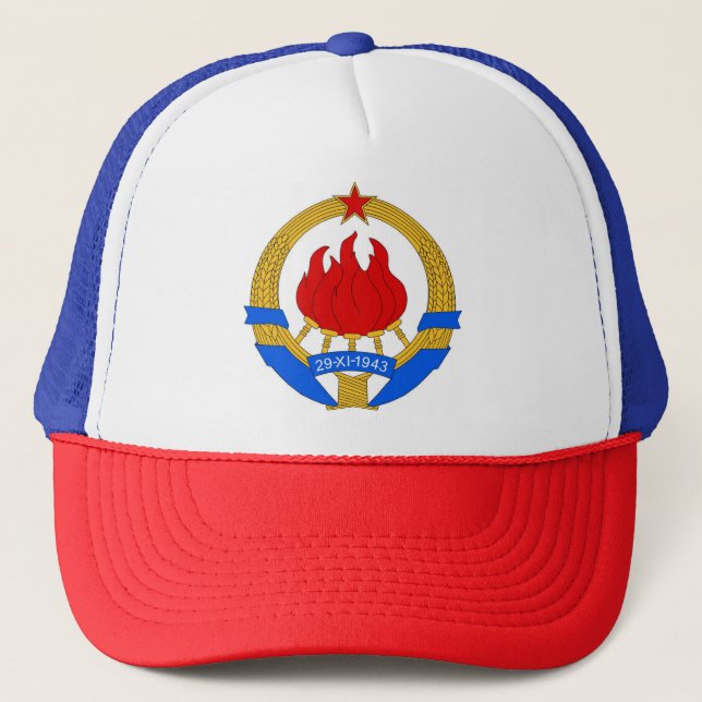 Socialist Federal Republic of Yugoslavia Emblem Trucker Hat (Front)