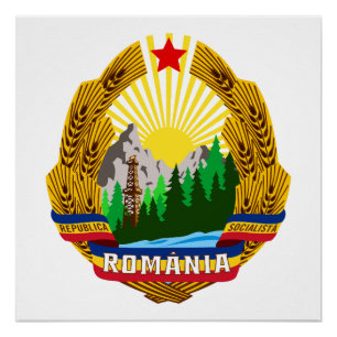 Socialist Republic Romania emblem coat arms commun Poster