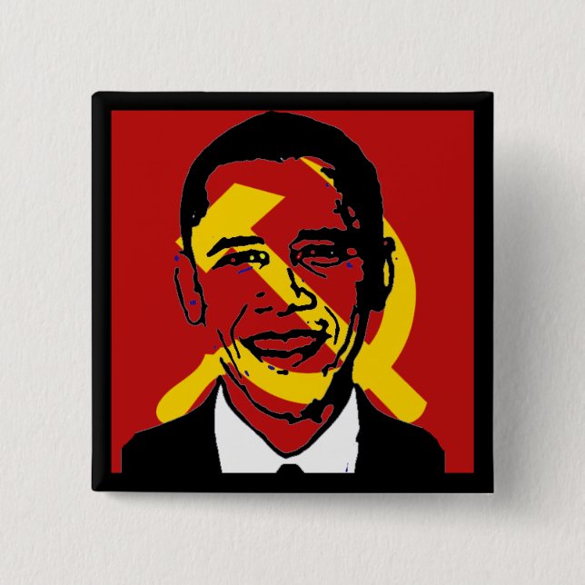 socialistobama 2 inch square button (Front)