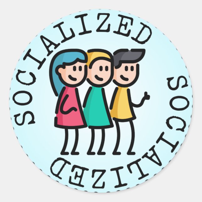 Socialized (Adulting Merit Badge) Classic Round Sticker (Front)