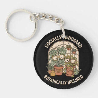 Socially Awkward Botanically Inclined Funny Plant Keychain