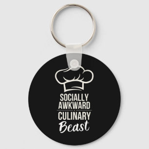 Socially Awkward Culinary Beast Funny Cook Chef Ki Keychain