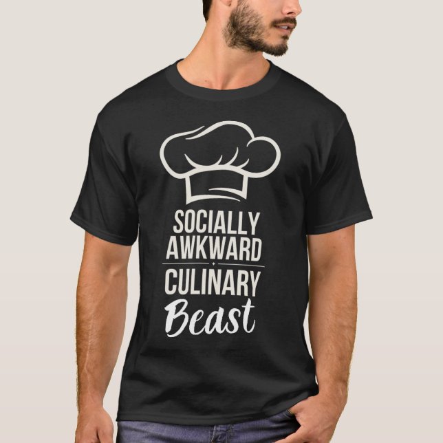 Socially Awkward Culinary Beast Funny Cook Chef Ki T-Shirt (Front)
