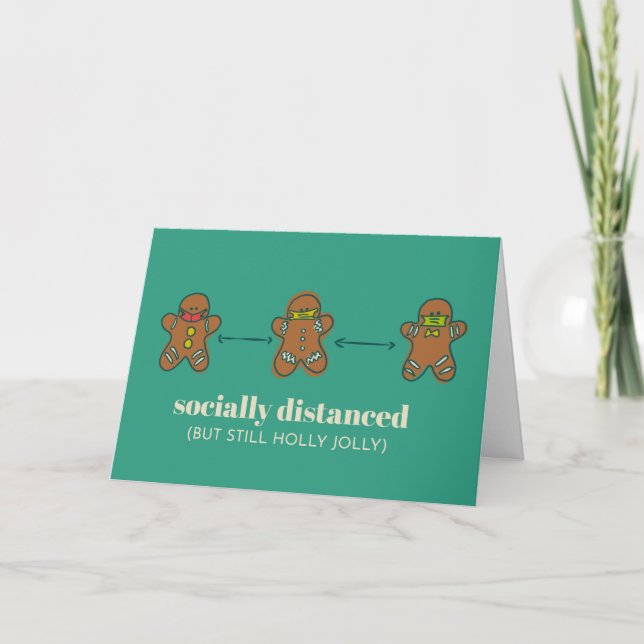Socially Distanced Gingerbread Cookies - 5x7 Card (Front)