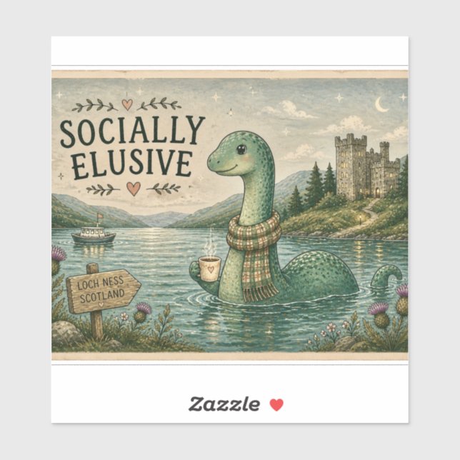 Socially Elusive Nessie Cozy Cryptid Loch Ness  (Sheet)