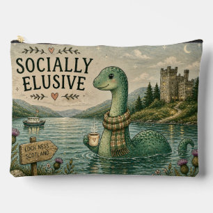 Socially Elusive Nessie Cozy Cryptid Loch Ness Accessory Pouch