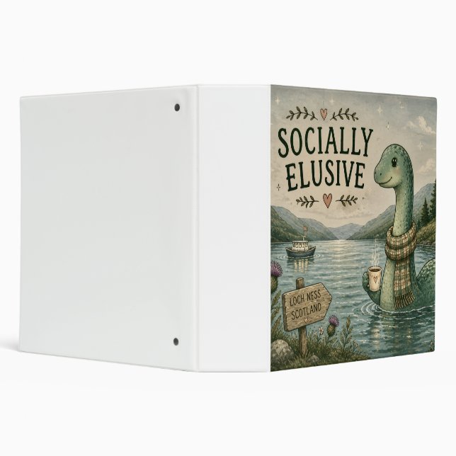 Socially Elusive Nessie Cozy Cryptid Loch Ness  Binder (Background)