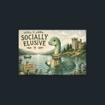 Socially Elusive Nessie Cozy Cryptid Loch Ness Canvas Print<br><div class="desc">Socially Elusive Nessie Cozy Cryptid Loch Ness Monster Scotland</div>