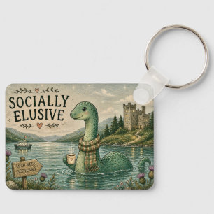 Socially Elusive Nessie Cozy Cryptid Loch Ness Keychain