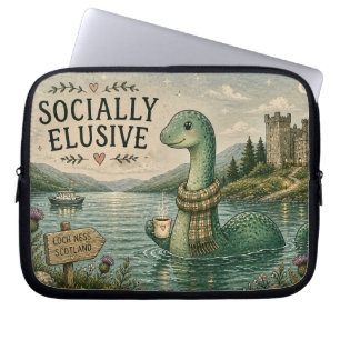 Socially Elusive Nessie Cozy Cryptid Loch Ness  Laptop Sleeve