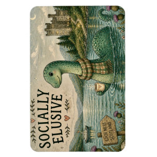 Socially Elusive Nessie Cozy Cryptid Loch Ness Magnet