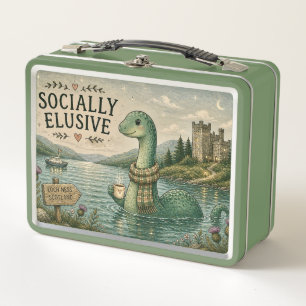 Socially Elusive Nessie Cozy Cryptid Loch Ness Metal Lunch Box