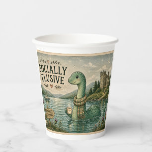 Socially Elusive Nessie Cozy Cryptid Loch Ness  Paper Cups