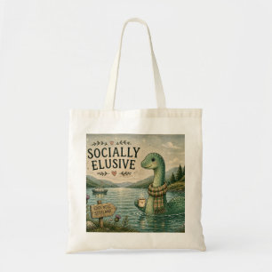 Socially Elusive Nessie Cozy Cryptid Loch Ness Tote Bag