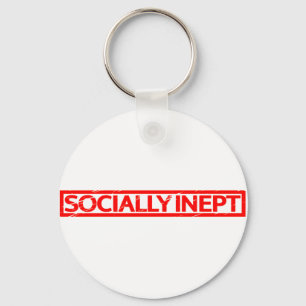 Socially Inept Stamp Keychain