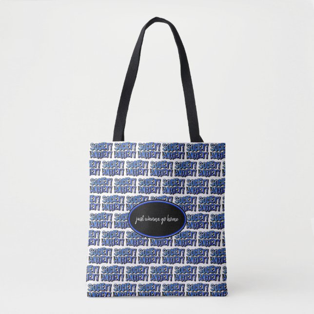 Society Anxiety on REPEAT Tote Bag (Front)