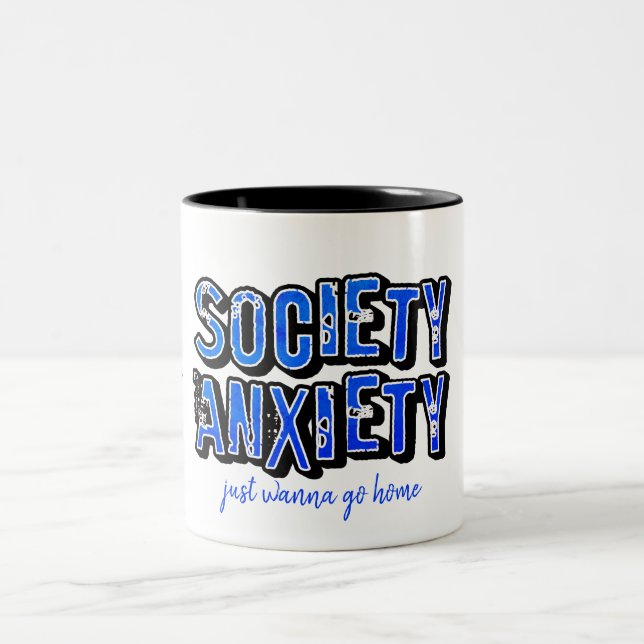 Society Anxiety Two-Tone Coffee Mug (Center)