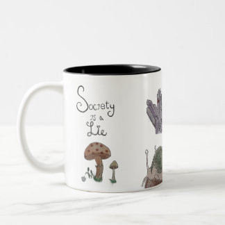 Society is a Lie Two-Tone Coffee Mug