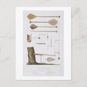 Society Islands: pangas, fishing hooks and other t Postcard