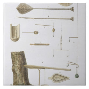 Society Islands: pangas, fishing hooks and other t Tile