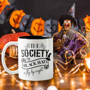Society of Black Hats Witch Halloween Two-Tone Coffee Mug