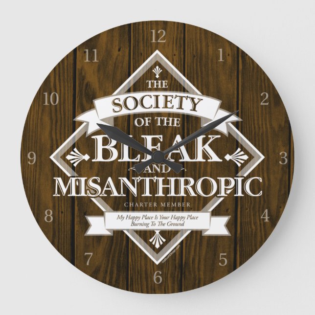 Society of The Bleak & Misanthropic Large Clock (Front)