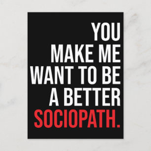 Sociopath, Humour Postcard