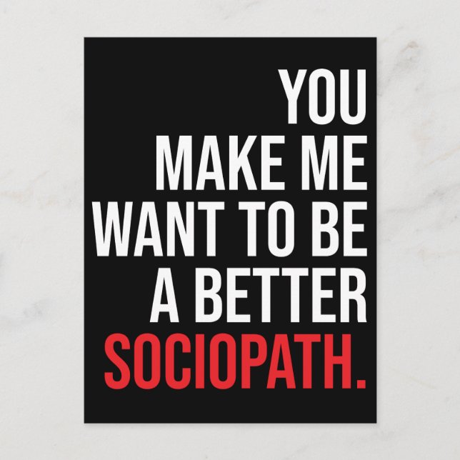 Sociopath, Humour Postcard (Front)