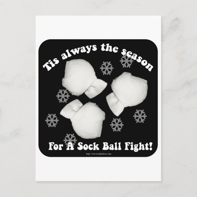 Sock Ball Fight! Postcard (Front)