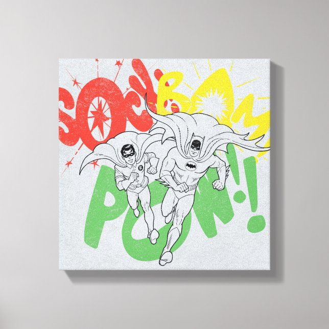 SOCK BAM POW Batman and Robin Canvas Print (Front)