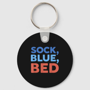Sock Blue Bed Funny Meme _1 Keychain