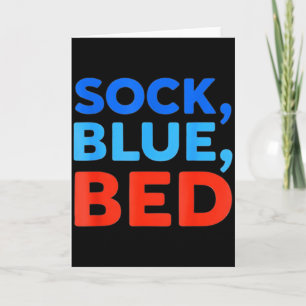 Sock Blue Bed Funny Meme  Card