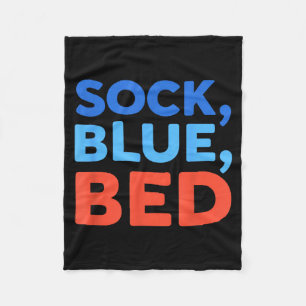 Sock Blue Bed Funny Meme Fleece Blanket