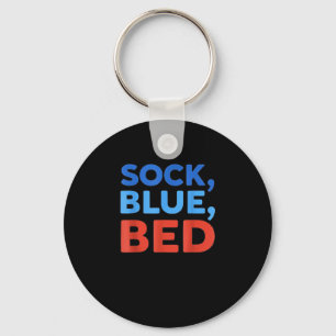 Sock Blue Bed Funny Meme  Keychain