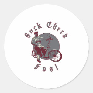 Sock Check Fool - White Classic Round Sticker