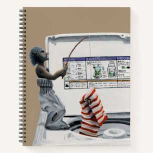 Sock Criminal Fishing Thief Fantasy Art Notebook
