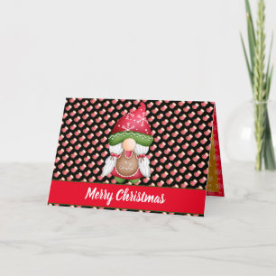 Sock Gnome Customize Colour and Text Holiday Card